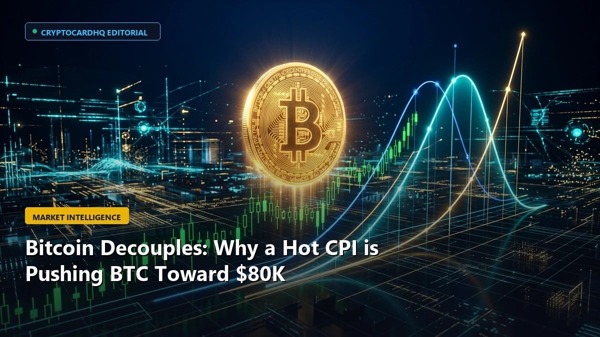 Bitcoin Decouples: Why a Hot CPI is Pushing BTC Toward $80K — CryptoCardHQ editorial cover