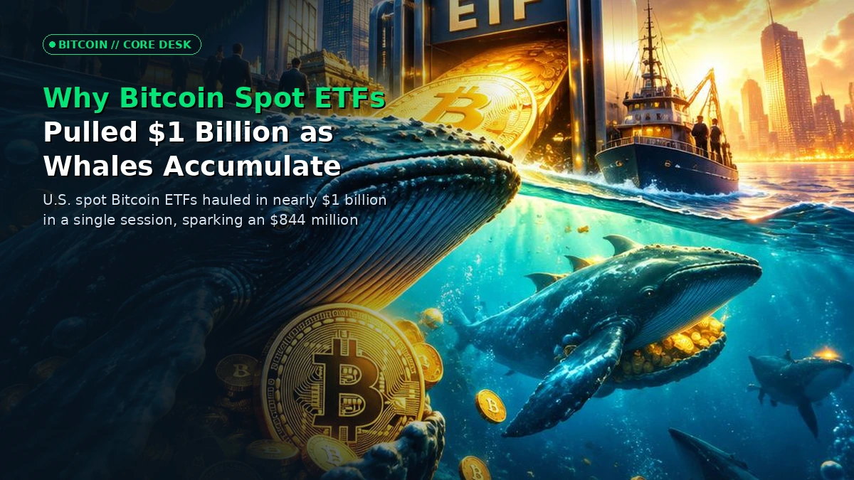 Why Bitcoin Spot ETFs Pulled $1 Billion as Whales Accumulate Supply