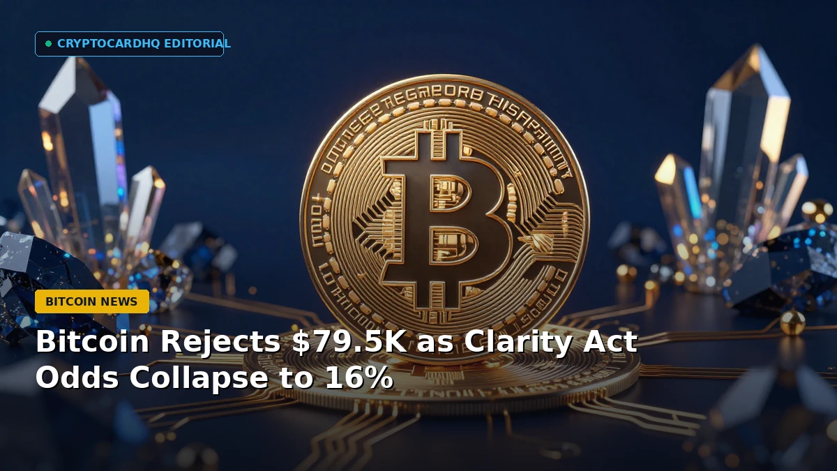 Bitcoin Rejects $79.5K as Clarity Act Odds Collapse to 16%