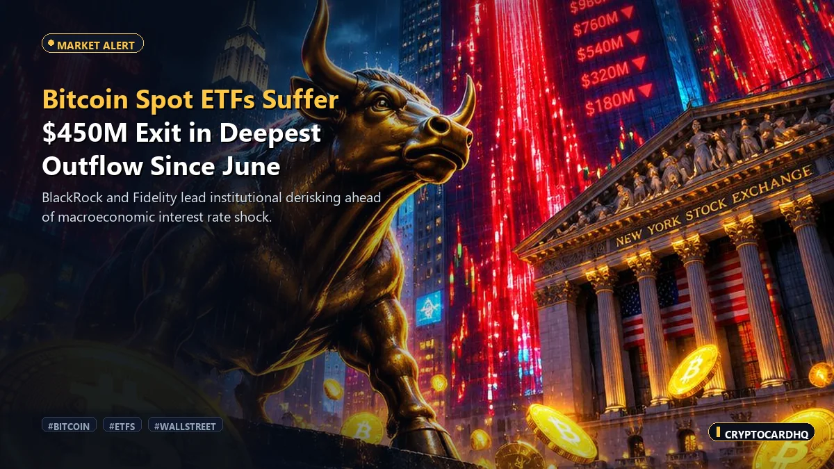 Bitcoin ETFs Suffer $450M Exit in Deepest Outflow Since June
