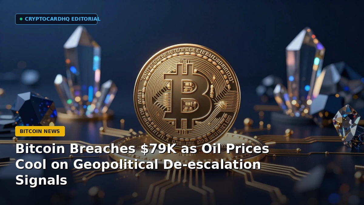 Bitcoin Breaches $79K as Oil Prices Cool on Geopolitical De-escalation Signals — CryptoCardHQ editorial cover