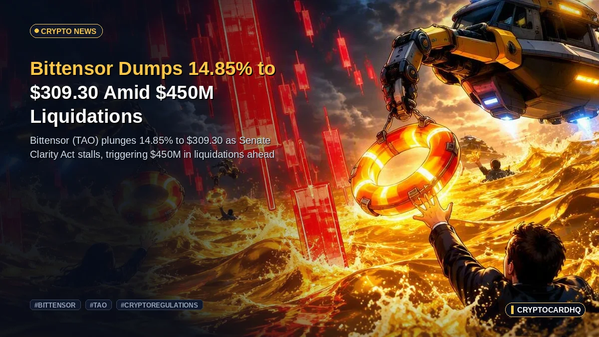Bittensor Dumps 14.85% to $309.30 Amid $450M Liquidations