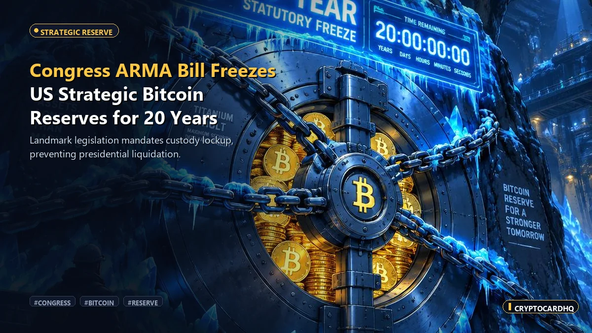 Congress Locks Up US Bitcoin Reserves in Historic 20-Year Statutory Freeze — CryptoCardHQ editorial cover