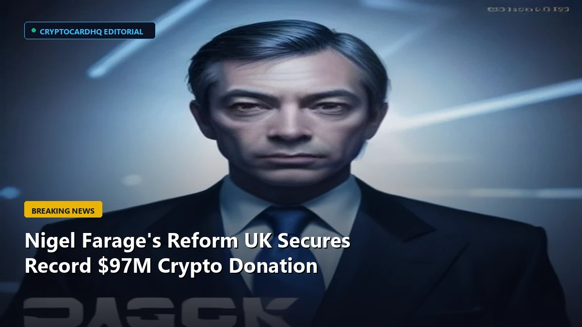 Nigel Farage's Reform UK Secures Record $97M Crypto Donation