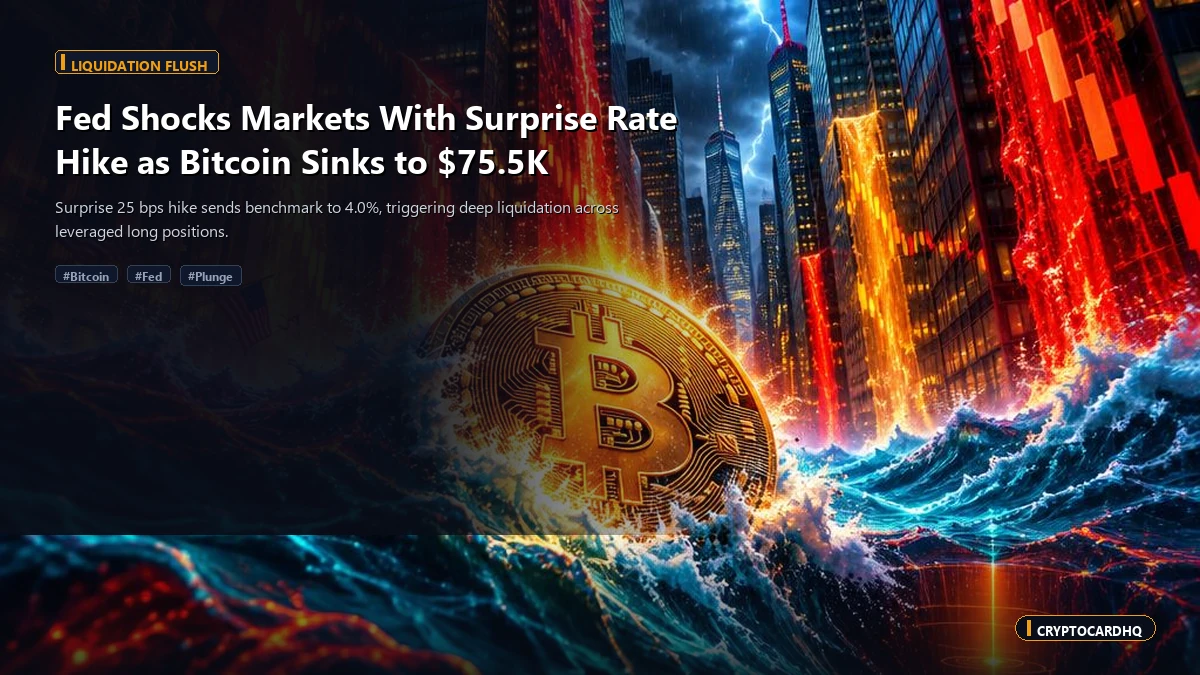 Fed Shocks Markets With Surprise Rate Hike as Bitcoin Sinks to $75.5K