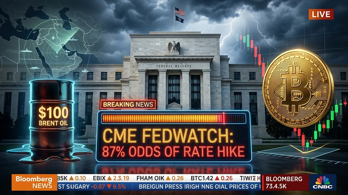 Fed Rate Shock: 87% Odds of Surprise Rate Hike Tomorrow as 3.4% CPI and $100 Oil Stun Markets — What It Means for Bitcoin, Crypto, and Stocks — CryptoCardHQ editorial cover
