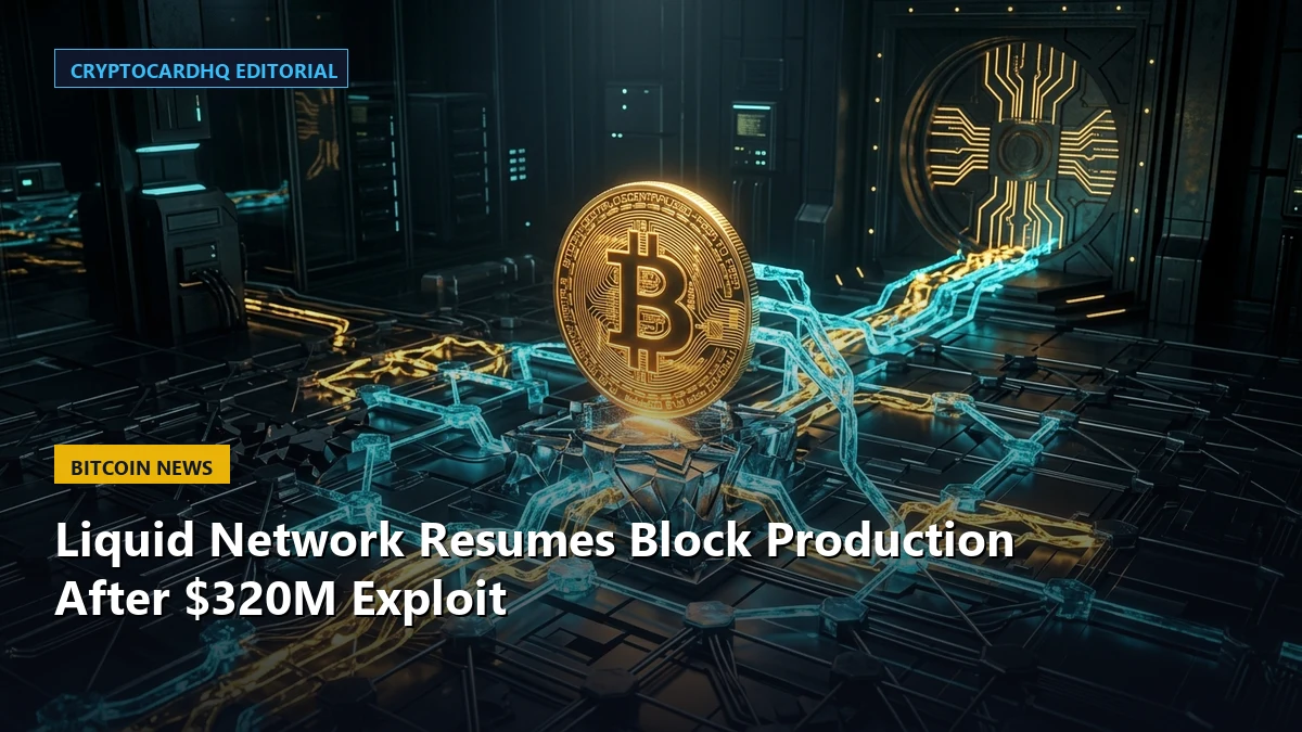 Liquid Network Resumes Block Production After $320M Exploit — CryptoCardHQ editorial cover