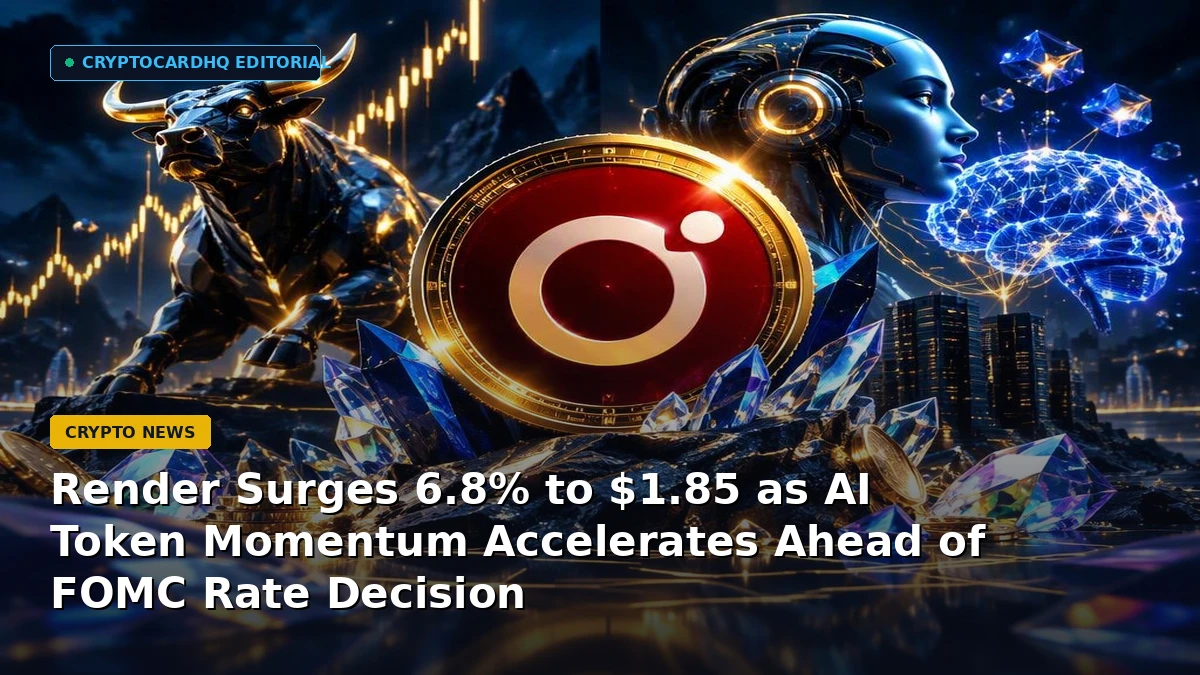 Render Surges 6.8% to $1.85 as AI Token Momentum Accelerates Ahead of FOMC Rate Decision — CryptoCardHQ editorial cover