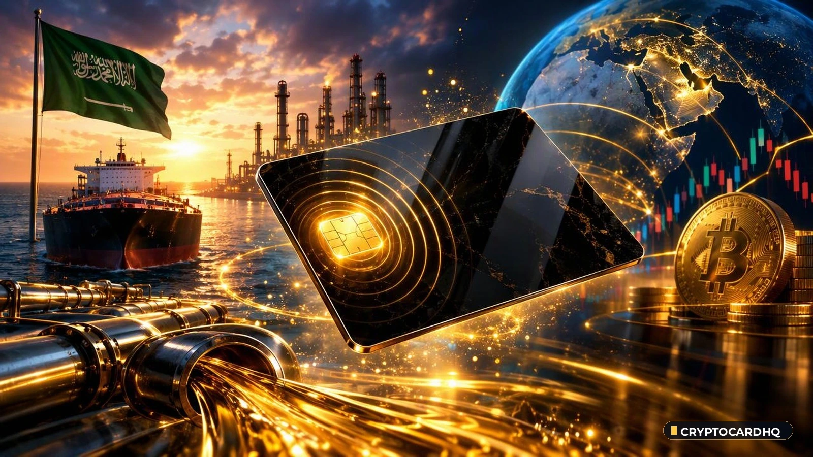 Saudi Oil Exports Hit Post-War High: Why Energy Flows Cooled BTC Inflation Bets — CryptoCardHQ editorial cover