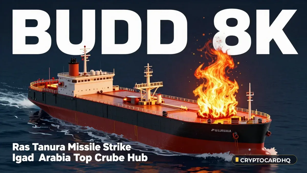 Ras Tanura Missile Strike Ignites Fire at Saudi Arabia's Top Crude Hub — CryptoCardHQ editorial cover