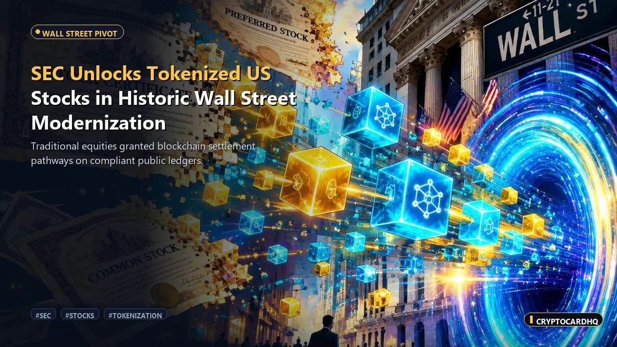 SEC Unlocks Tokenized US Stocks in Historic Wall Street Pivot — CryptoCardHQ editorial cover