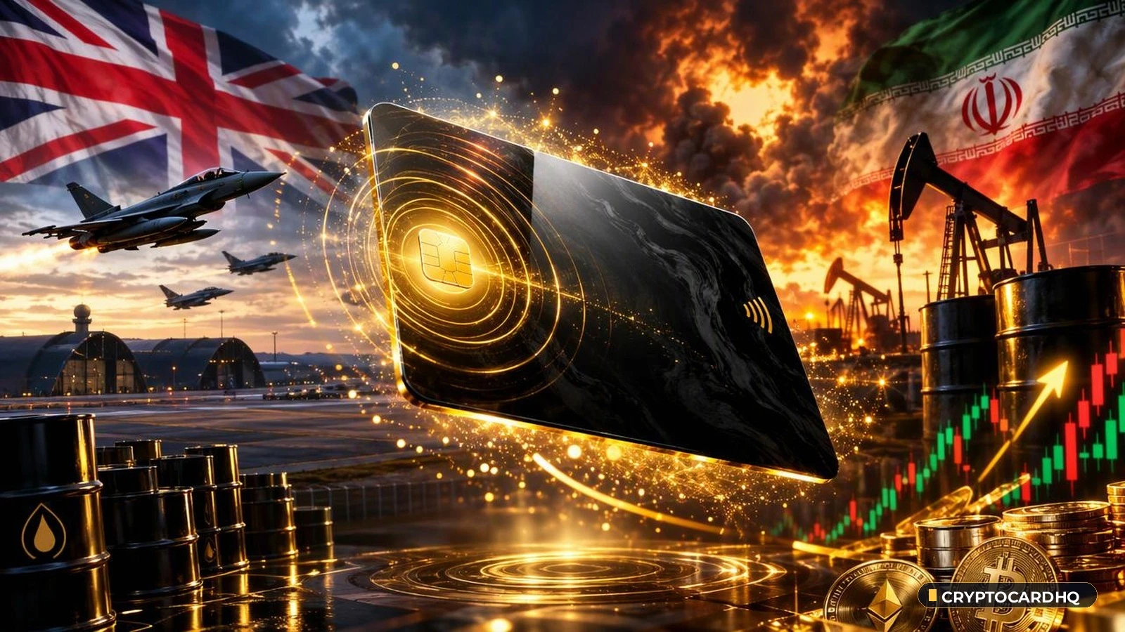 UK Blames Iran for RAF Fairford Attack as Oil and Risk Assets Reprice — CryptoCardHQ editorial cover