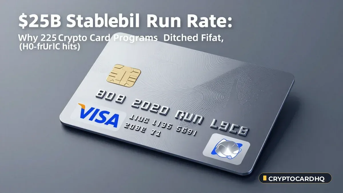 Visa Hits $25B Stablecoin Run Rate: Why 225 Crypto Card Programs Ditched Fiat — CryptoCardHQ editorial cover